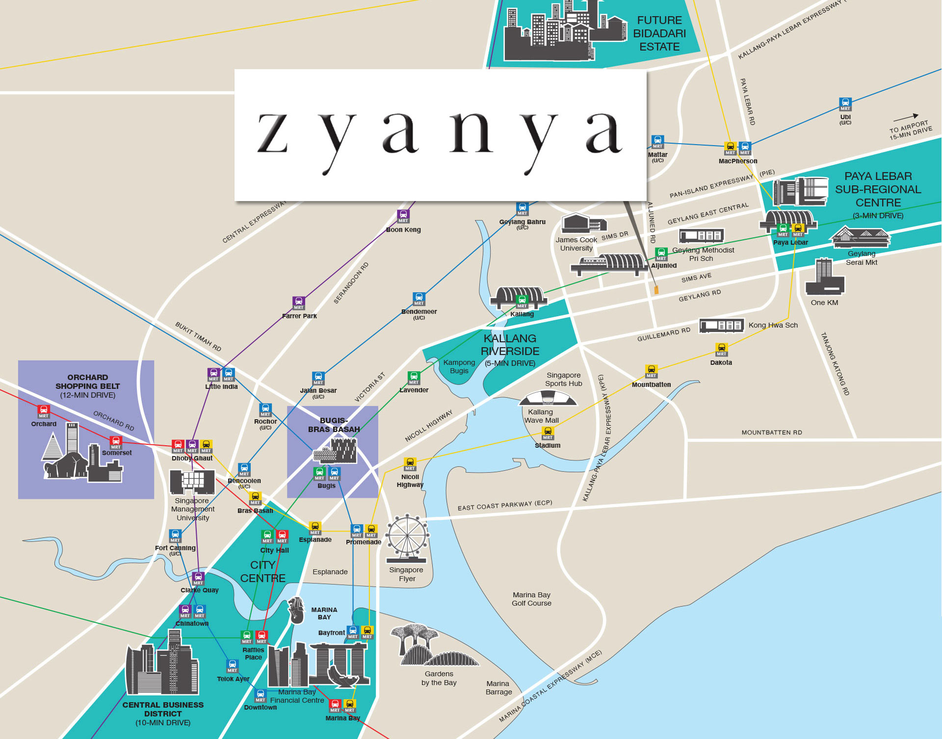 List of public transportation near Zyanya Condo within short distance
