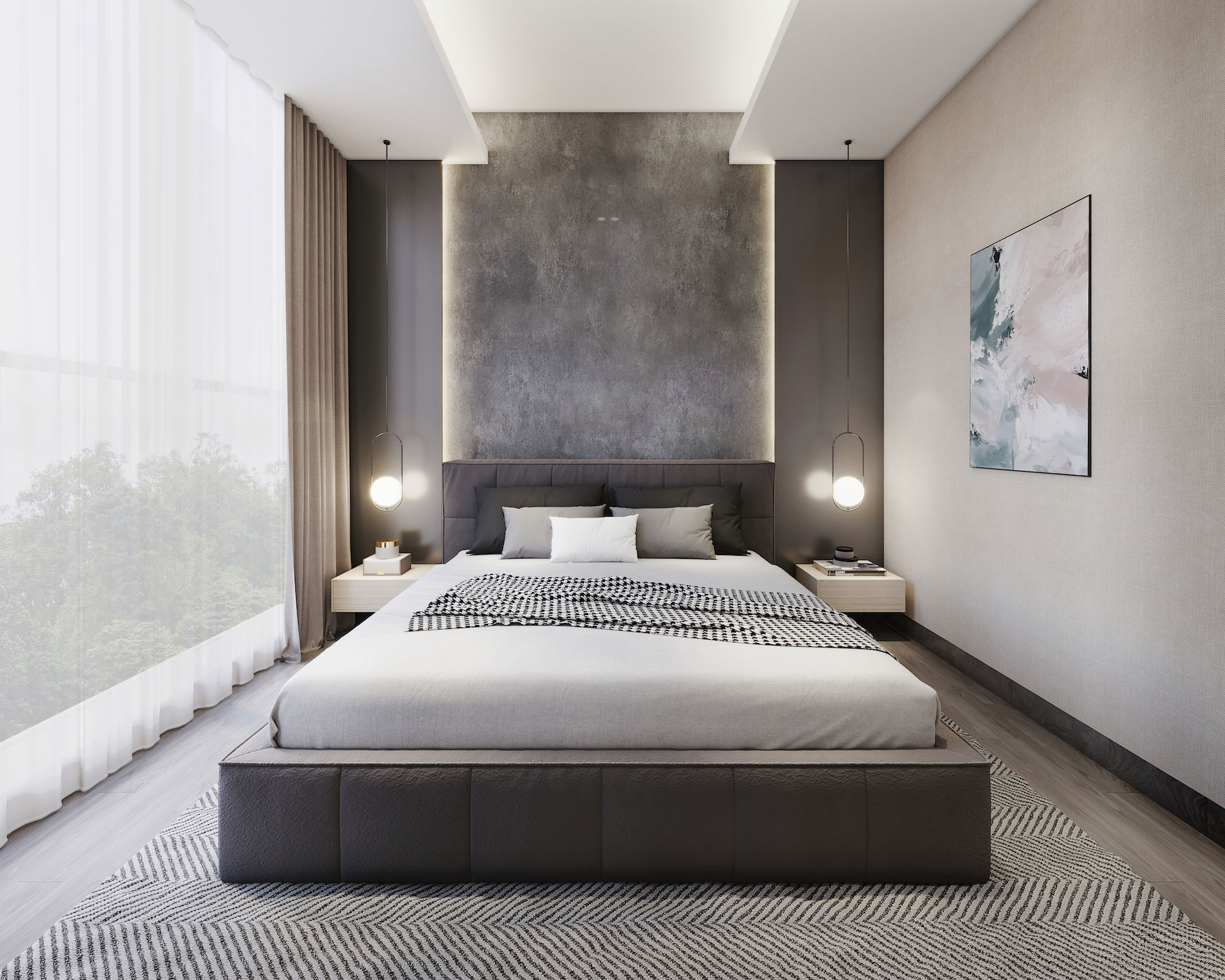Zyanya Condo 1bedroom: illustration of bedroom design