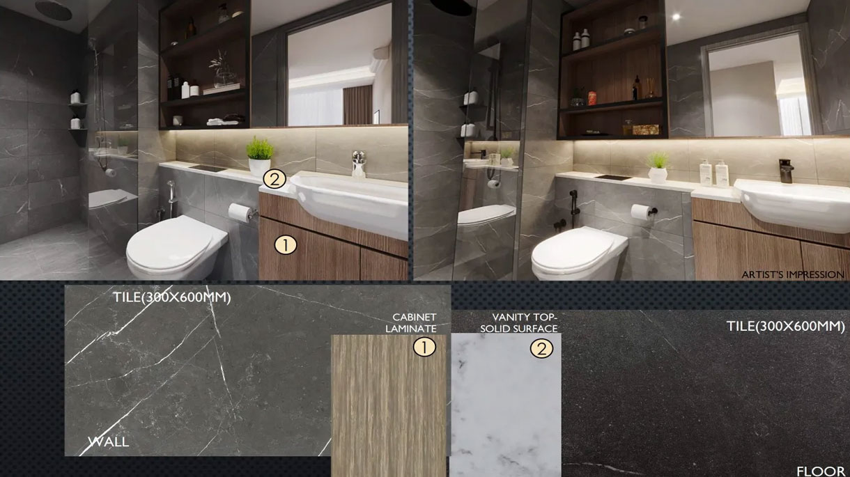 Zyanya's Interior Design: The design scene of the bathroom area 